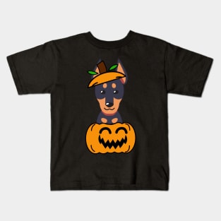 Funny alsatian is in a pumpkin Kids T-Shirt